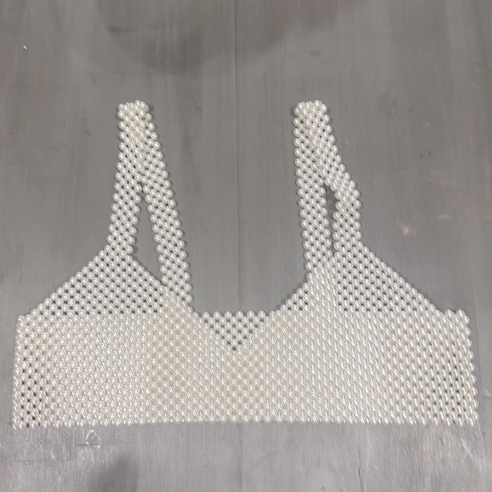 Crop top/beaded bra